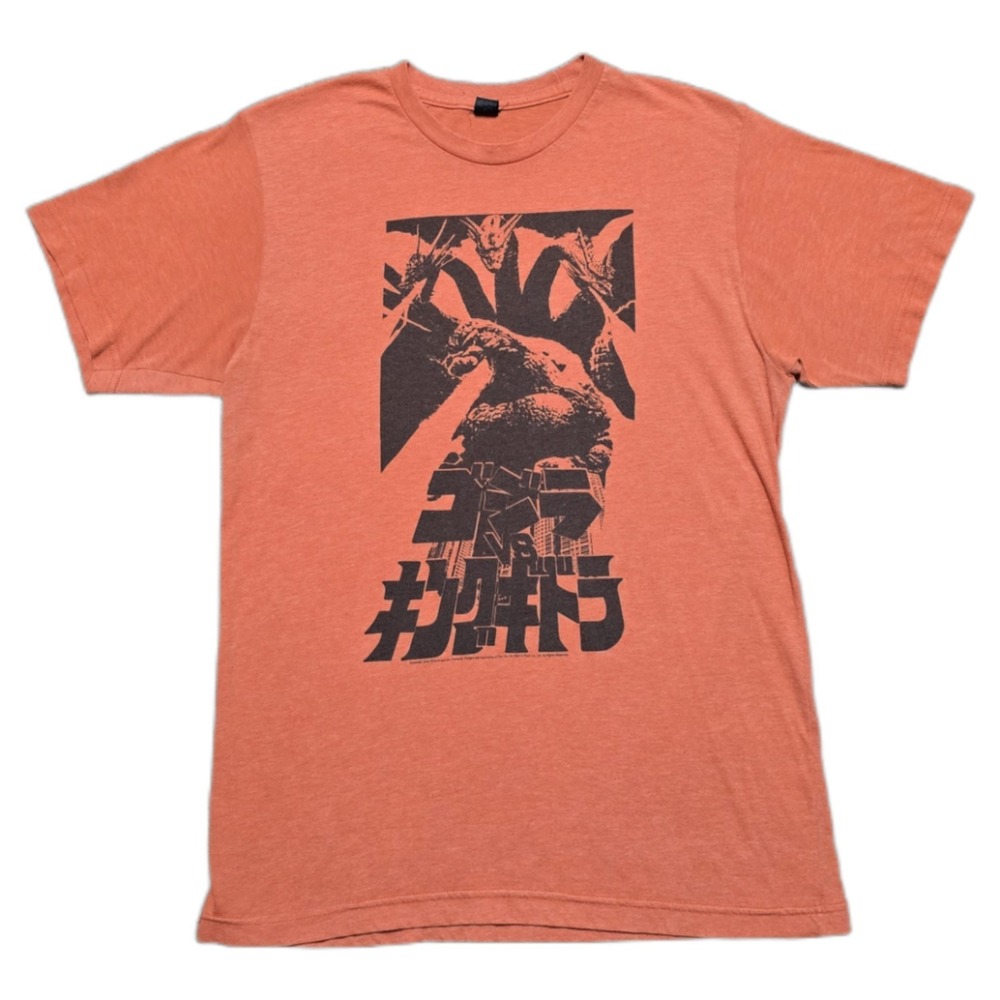 Rare Y2K‎ Japanese Godzilla Movie Promo T-Shirt Shirt Mens M Orange